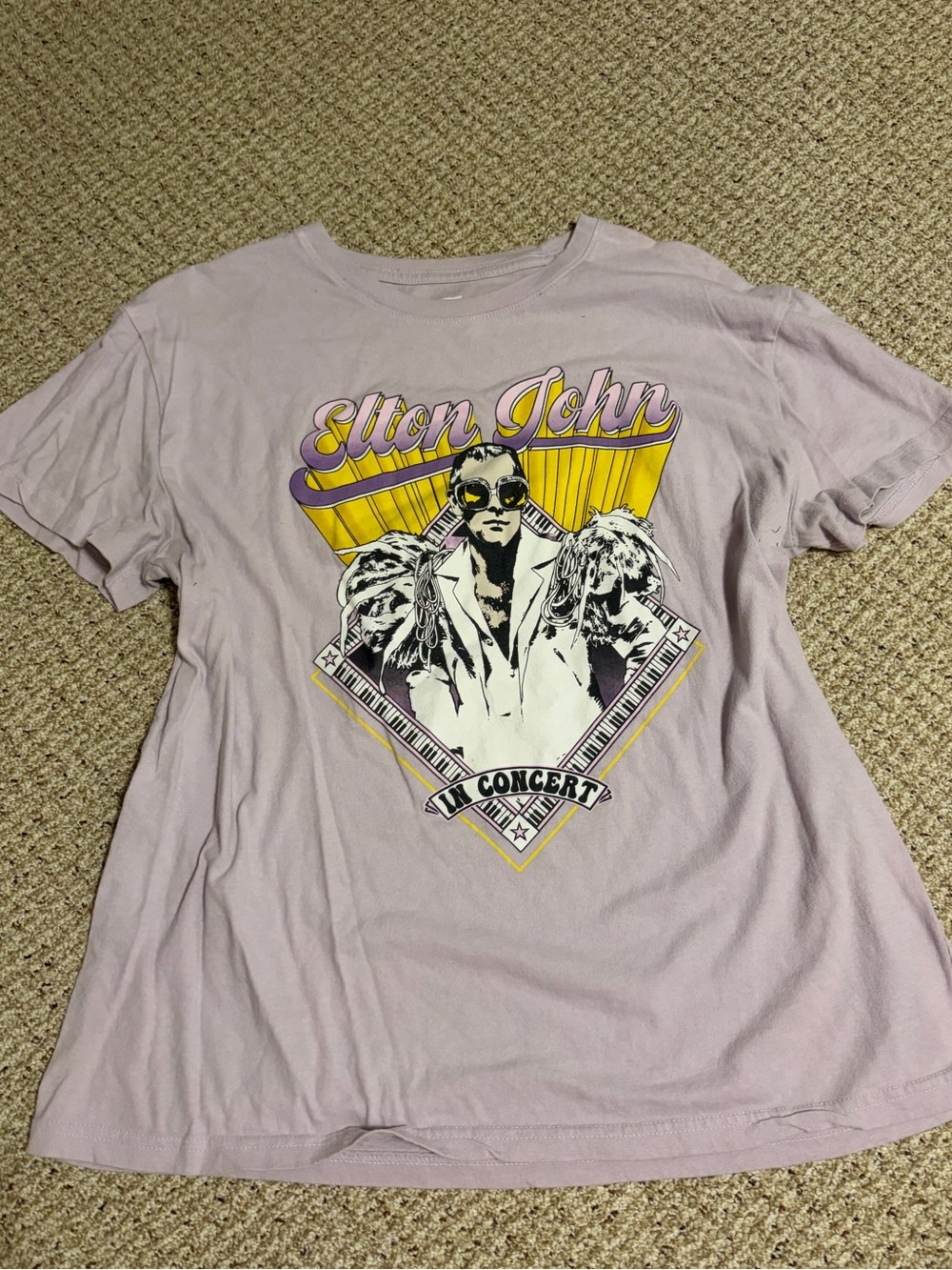Elton John Concert Graphic Tee - Lavender